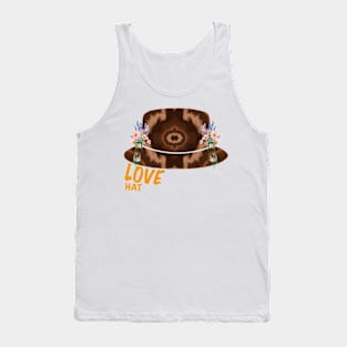 Love Flower Geometric Brown hat #47 Tank Top